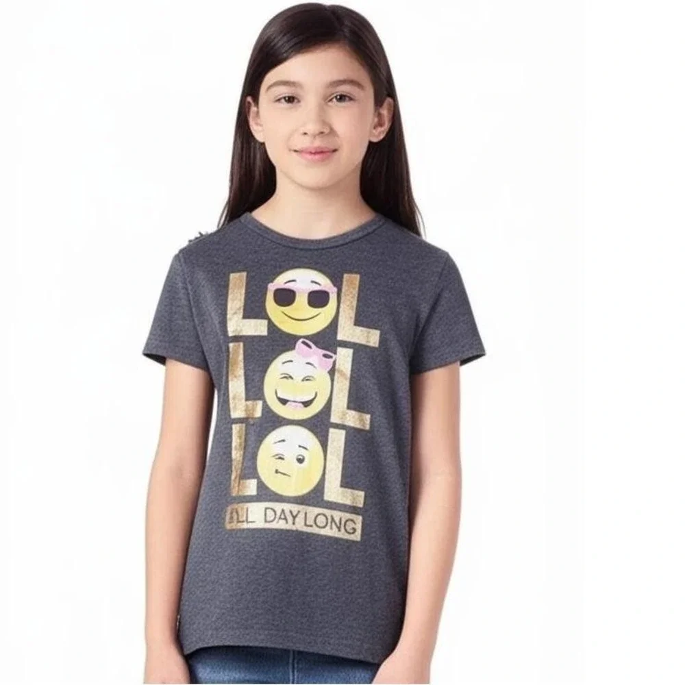 The Children's Place Girls 10/12 LOL All Day Long‎ Graphic T-Shirt Grey Casual